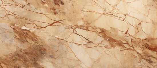 This close-up shot showcases the intricate veining and smooth surface of beige marble. The high-resolution image highlights the texture that is commonly used for interior and exterior home decoration,