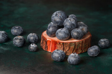 photo of Fresh blueberries on background