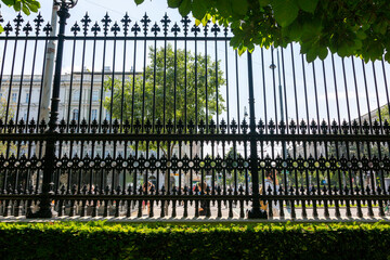 Large metal fence of the Burggarten Park in Vienna