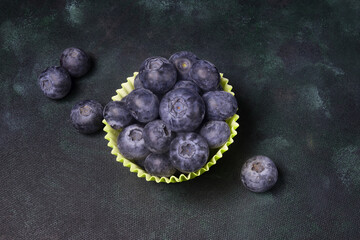 photo of Fresh blueberries on background