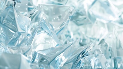 Abstract background of transparent crystals. Crystal surface made of transparent material