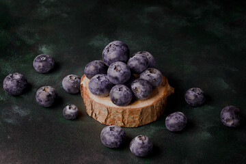 photo of Fresh blueberries on background