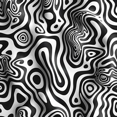 Fototapeta premium Monochrome Vector Seamless Pattern: Abstract Wavy Lines for Fashion Textile Design. Organic Shapes & Curves Illustration. Abstract pattern backgrounds. Wavy backgrounds. Generative AI