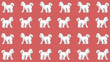 set of silhouettes of poodle dogs