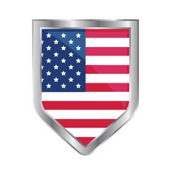 United States of America Flag Shield Badge Emblem Patch Sticker Label Pin Transparent Background.eps