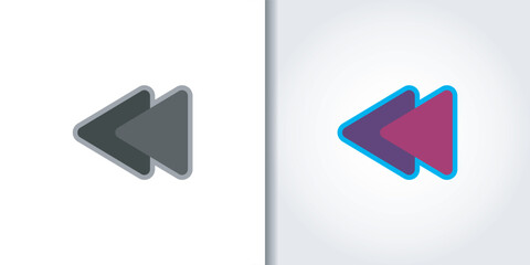 rewind button logo set