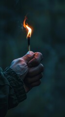 Person Holding Lit Match