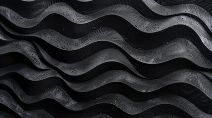 Obraz premium Close Up View of Black Wave Surface