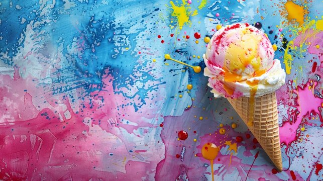 Ice Cream Cone With Paint Sprinkles