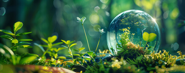 Glass Ball on Lush Green Field