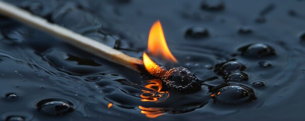 Matchstick Igniting in Water