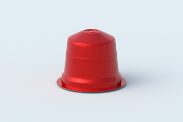 Fototapeta premium One coffee capsule on gray background. Modern decaf pods for machine. 3d render