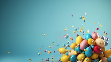 Obraz na płótnie Canvas festive Easter background with painted eggs