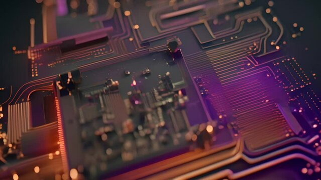 quantum computer. Circuit board. Electronic computer hardware technology. Motherboard digital chip. Tech science EDA background. Integrated communication processor. Information CPU engineering footage