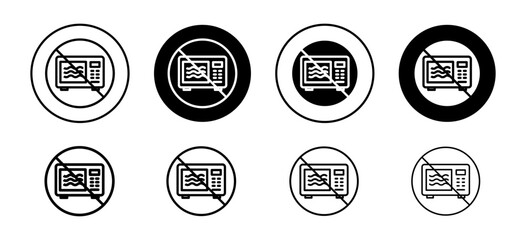 Do not microwave vector icon set collection. Do not microwave Outline flat Icon.