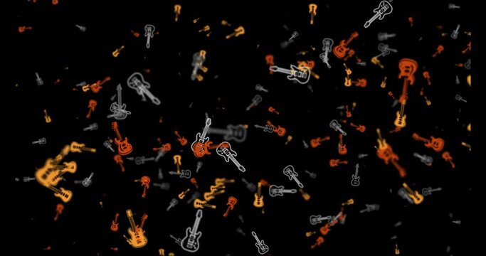 Title: Guitar Particles 4K Loopable Musical Background Footage