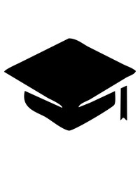 graduation cap icon silhouette isolated