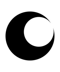 black abstract crescent moon silhouette icon