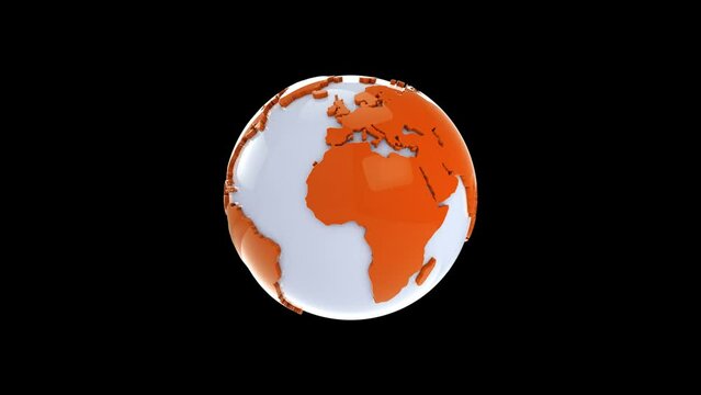 Orange News Globe Rotating - 3D Render