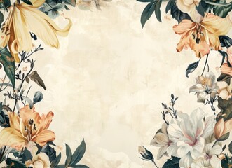 Abstract flower watercolor luxury art background. AI generated image