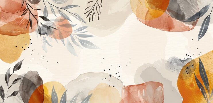Illustration abstract watercolor hand drawn flowers pattern. AI generated image