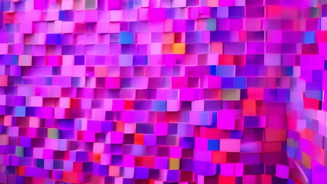 Colorful Wall Covered in Squares Generative AI