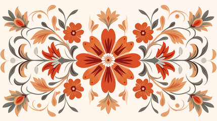 Warm Toned Ornate Floral Design