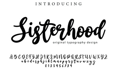 Sisterhood Font Stylish brush painted an uppercase vector letters, alphabet, typeface
