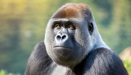 Obraz premium high quality photo. Profile of Western Lowland Gorilla, adult male silverback. 