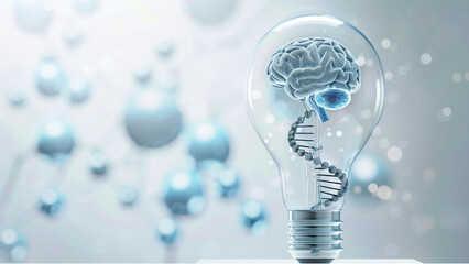 light bulb with human brain