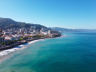 Fototapeta premium Beautiful morning on the Malecón in Puerto Vallarta
