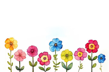 Obraz na płótnie Canvas Simple Spring Flower Border