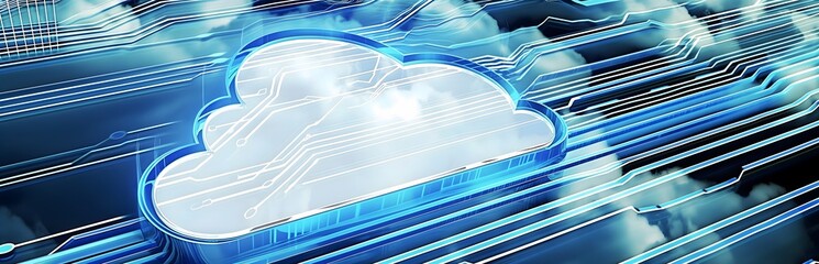 Darstellung einer digitalen Wolke, Cloudnetzwerk, Konzept Digitalisierung und Cloud Computing