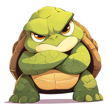 recommend clip art: Cute Tortoise Angry Expression. Vector Illustration PNG Image