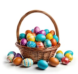 Naklejka premium easter eggs in basket