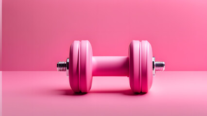 Obraz premium 3D Pink Dumbbell Set Clean Background for Advanced Fitness Training and Body Sculpting Mockup