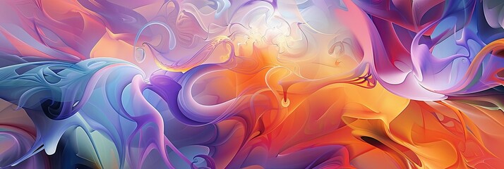Fototapeta premium Abstract illustration of fluid and dynamic forms, expressing the fluidity and unpredictability of life