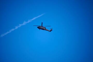 Helicopter in action.