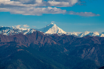 Majestic Snow-Capped Peak in the Himalayas as Viewed from Murma, Nepal