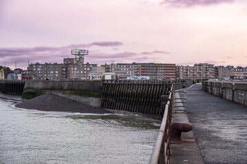Fototapeta premium City of Dieppe seen from the port quay