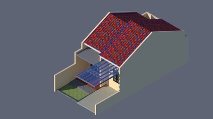 3D Illustration of A Small House-House Exterior