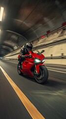 Motorcycle Through the Tunnel