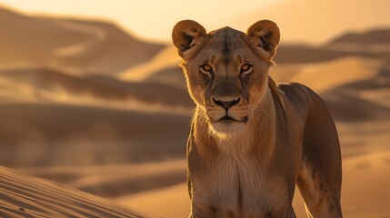 Majestic Lioness Roaming the African Wilderness