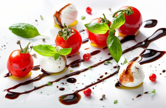Fresh Flavors Abound: Burrata Embrace with Cherry Tomatoes Galore