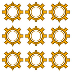 vector seamless pattern of gold gear