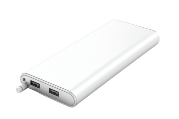 Isolated USB flash drive with white and black design, perfect for computer data storage and transfer Digital technology device