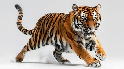 Obraz premium side view Portrait of a running tiger