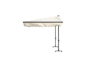 A blank brown wooden signboard stands alone on a  background