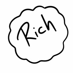 llustration of hand drawn doodle of text rich