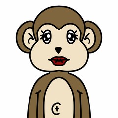 cute monkey cartoon illustration graphic design